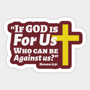 If God is For Us Romans 8:31 Gray Lettering Sticker